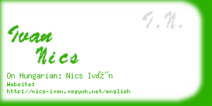 ivan nics business card